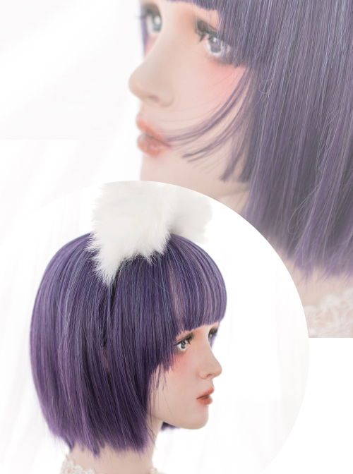 Harajuku Purple Classic Lolita Short Straight Wigs