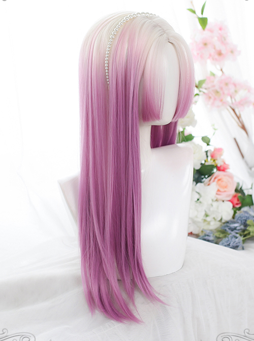 The Summer Love Series White Gradient Purple Classic Lolita Long Wigs
