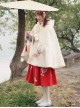 Chinese Style Woolen Plum Blossom Embroidery Pleated Long Skirt