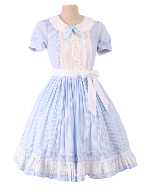 light blue dress with puffy sleeves