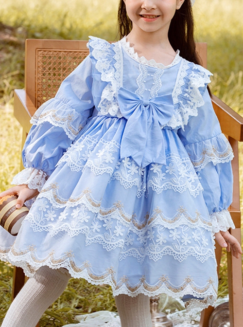 BEBE FLOATY SLEEVE LACE DRESS - Lollypop Lane Kidswear