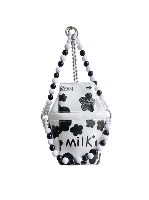 Graphic Print Decor Chain Shoulder Bag