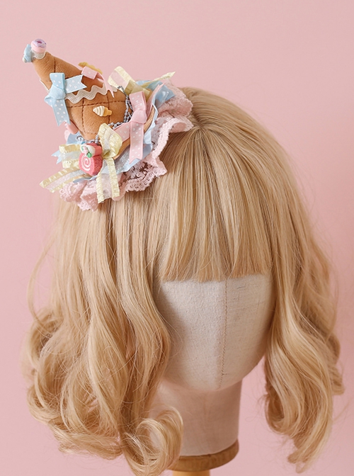 Strawberry Candy Bowknot Rabbit Ears KC Sweet Lolita Headband