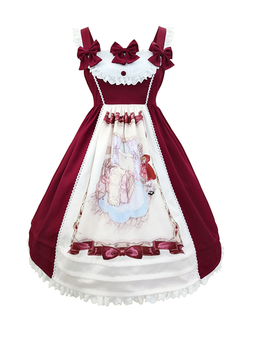 Little Red Riding Hood Series Classic Lolita Graphic Print Lace