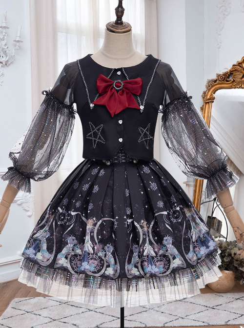 Rose Maiden Series SK Black Sweet Lolita Skirt Set